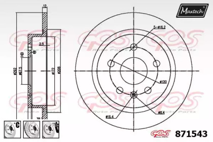 Тормозной диск MAXTECH 871543.6980