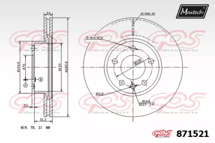 Тормозной диск MAXTECH 871521.0000