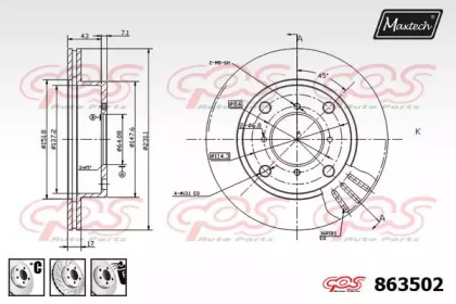 Тормозной диск MAXTECH 863502.6880