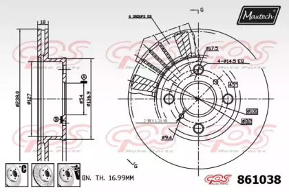 Тормозной диск MAXTECH 861038.6880