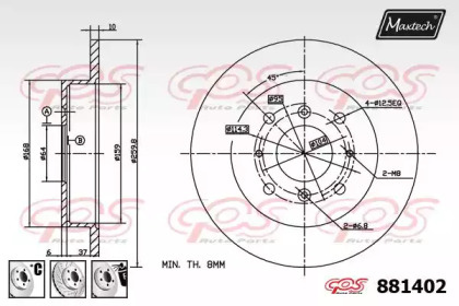 Тормозной диск MAXTECH 881402.6880