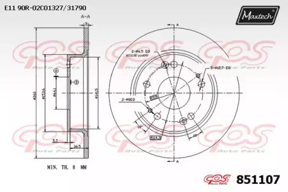 Тормозной диск MAXTECH 851107.0000