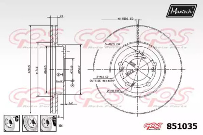 Тормозной диск MAXTECH 851035.6880