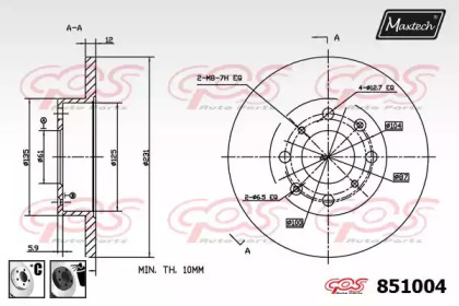 Тормозной диск MAXTECH 851004.6060