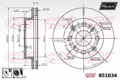 Тормозной диск MAXTECH 851034.6060