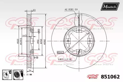 Тормозной диск MAXTECH 851062.6060