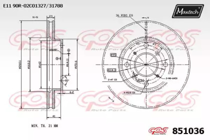 Тормозной диск MAXTECH 851036.0000