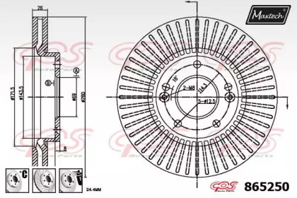 Тормозной диск MAXTECH 865250.6880