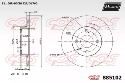 Тормозной диск MAXTECH 885102.0000