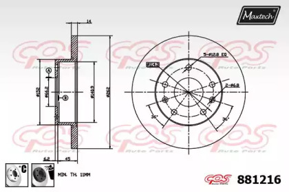 Тормозной диск MAXTECH 881216.6060