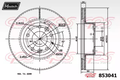 Тормозной диск MAXTECH 853041.0000