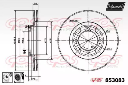 Тормозной диск MAXTECH 853083.6060