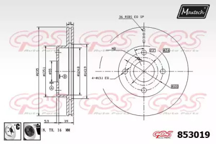 Тормозной диск MAXTECH 853019.6060