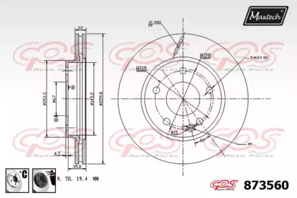 Тормозной диск MAXTECH 873560.6060