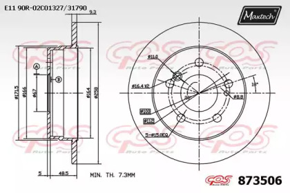 Тормозной диск MAXTECH 873506.0000