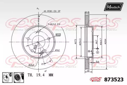 Тормозной диск MAXTECH 873523.6060