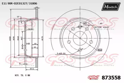 Тормозной диск MAXTECH 873558.0000