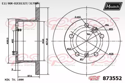 Тормозной диск MAXTECH 873552.0000