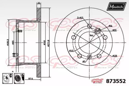 Тормозной диск MAXTECH 873552.6060