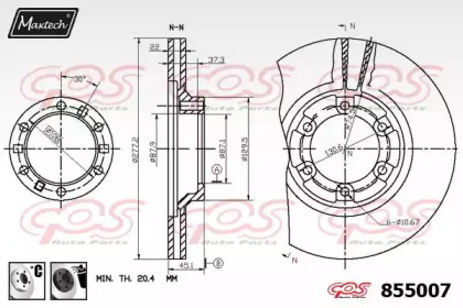 Тормозной диск MAXTECH 855007.6060