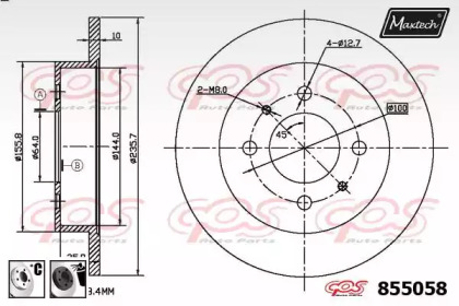 Тормозной диск MAXTECH 855058.6060