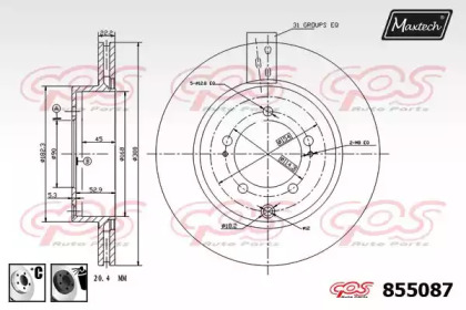 Тормозной диск MAXTECH 855087.6060