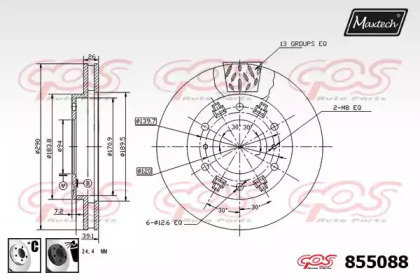 Тормозной диск MAXTECH 855088.6060