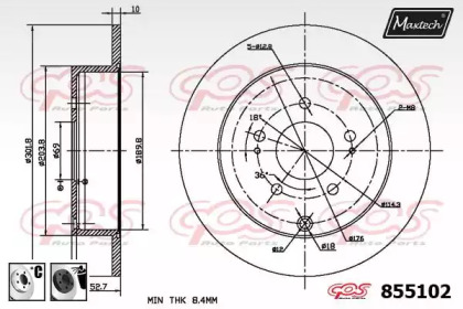 Тормозной диск MAXTECH 855102.6060