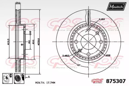 Тормозной диск MAXTECH 875307.6060