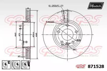 Тормозной диск MAXTECH 871528.6980