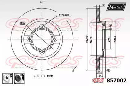 Тормозной диск MAXTECH 857002.6060