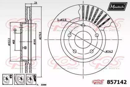 Тормозной диск MAXTECH 857142.6980