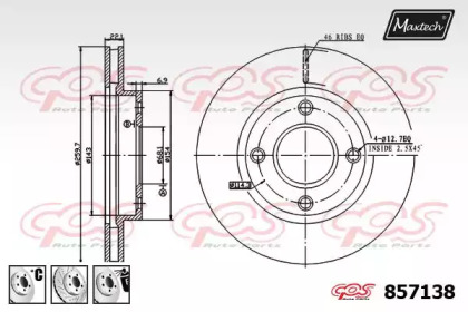 Тормозной диск MAXTECH 857138.6880