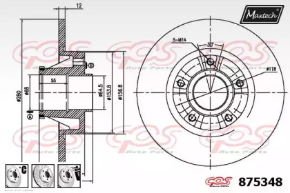 Тормозной диск MAXTECH 875348.6881