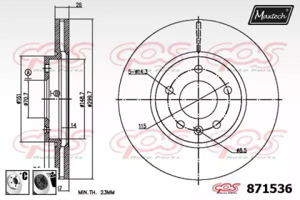 Тормозной диск MAXTECH 871536.6060