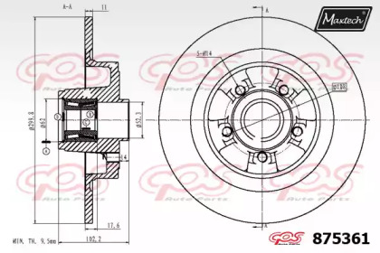 Тормозной диск MAXTECH 875361.0005