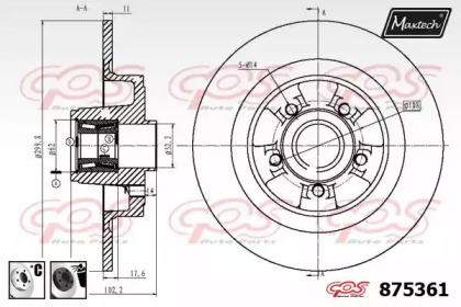 Тормозной диск MAXTECH 875361.6065