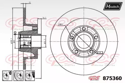 Тормозной диск MAXTECH 875360.6885