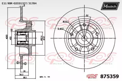 Тормозной диск MAXTECH 875359.0005