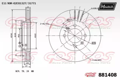 Тормозной диск MAXTECH 881408.0000