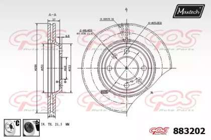 Тормозной диск MAXTECH 883202.6060