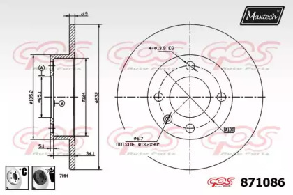 Тормозной диск MAXTECH 871086.6060