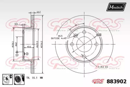 Тормозной диск MAXTECH 883902.6060