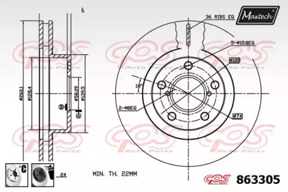 Тормозной диск MAXTECH 863305.6060