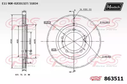 Тормозной диск MAXTECH 863511.0000