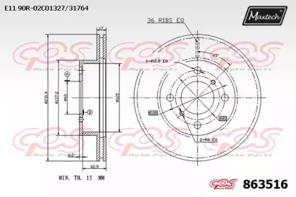 Тормозной диск MAXTECH 863516.0000