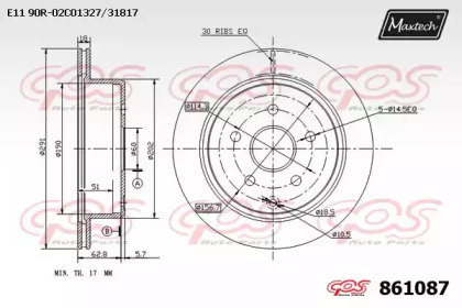 Тормозной диск MAXTECH 861087.0000