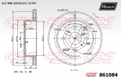 Тормозной диск MAXTECH 861084.0000