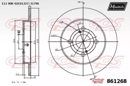 Тормозной диск MAXTECH 861268.0000