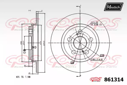 Тормозной диск MAXTECH 861314.0000